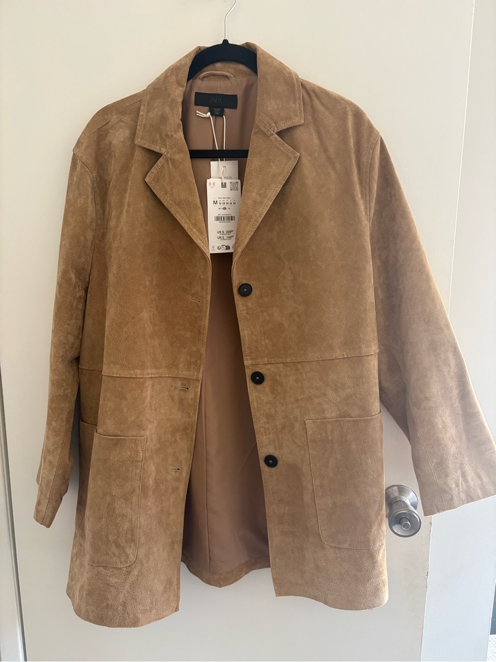 Zara tan suede blazer brand new